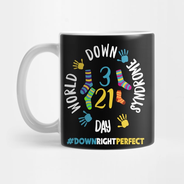 Down Right Perfect World Down Syndrome Awareness Day Socks by inksplashcreations